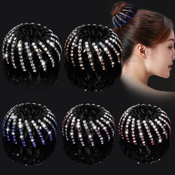 Bejeweled Black Plastic Hair Clip: Elegance and Functionality in One