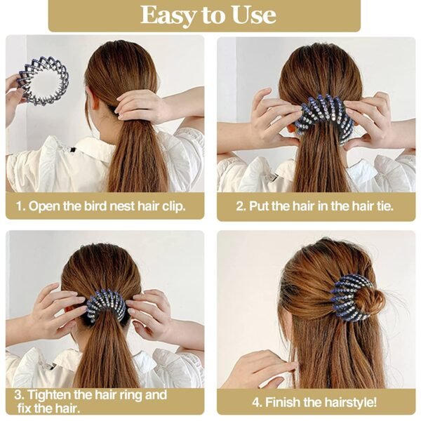 Bejeweled Black Plastic Hair Clip: Elegance and Functionality in One - Image 6