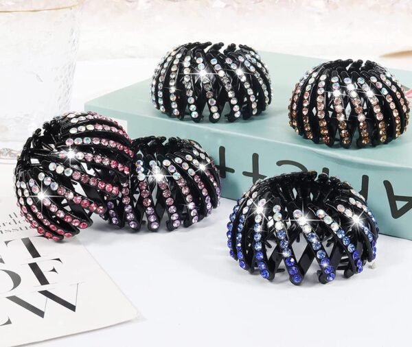 Bejeweled Black Plastic Hair Clip: Elegance and Functionality in One - Image 3