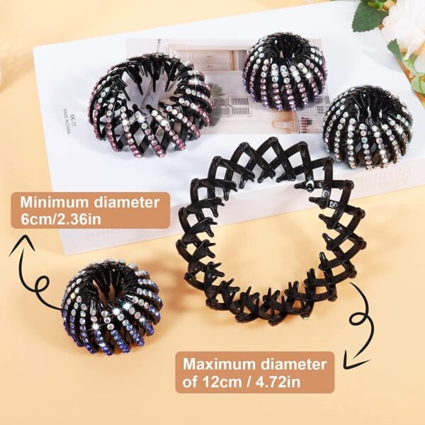 Bejeweled Black Plastic Hair Clip: Elegance and Functionality in One - Image 4